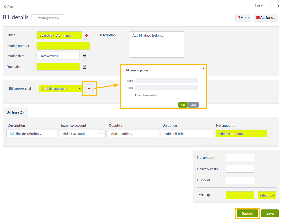 Add new approver