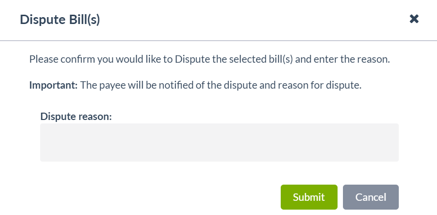 Dispute bill