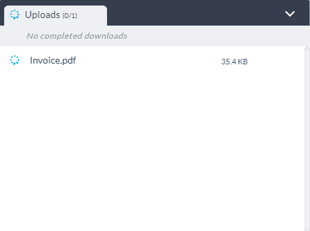 Upload tab in File Manager