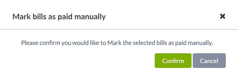 Mark bills as paid manually