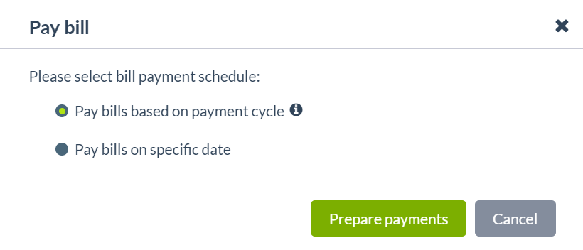 Pay bill options