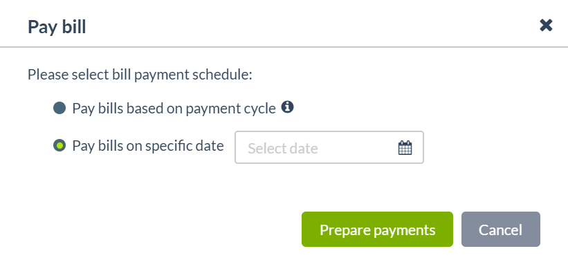 Pay bills on specific date