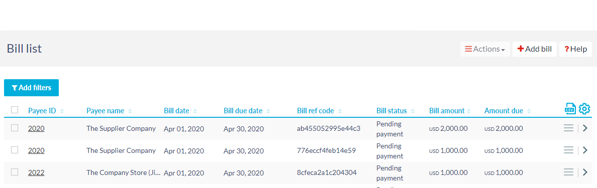 Pending payment screen