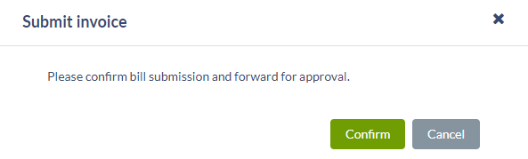 Submit invoice confirmation
