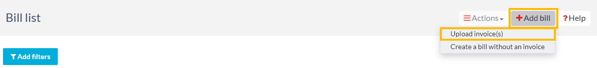 Upload invoice
